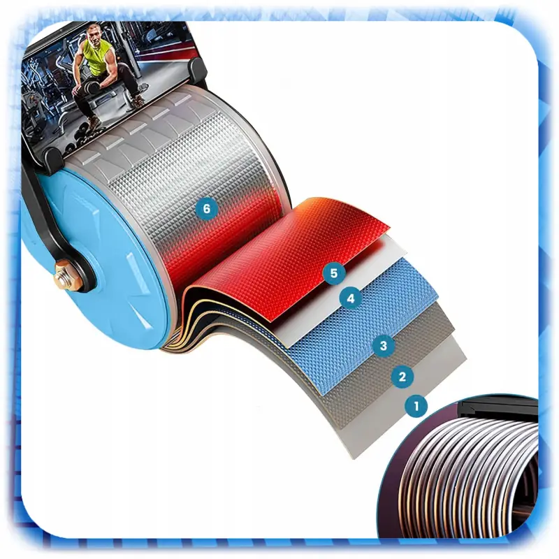 ROLLER TRENAŻER MIĘŚNI BRZUCHA Z PODPÓRKĄ KÓŁKO FITNESS PILATES TIMER +MATA