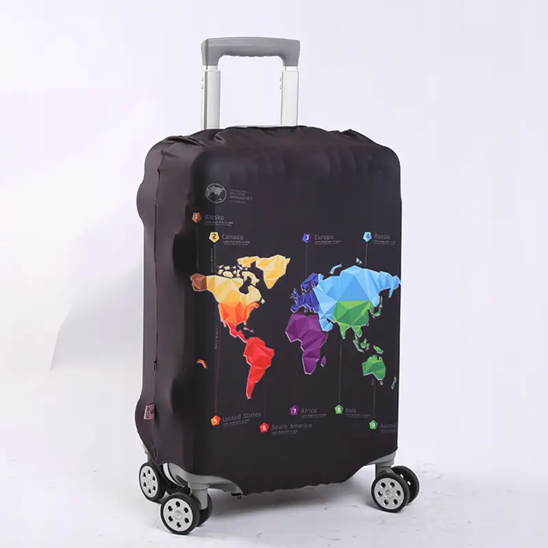 POKROWIEC NA WALIZKĘ BAGAŻ OCHRONNY PODRÓŻNY CZARNA MAPA 70x50x30 ROZMIAR L