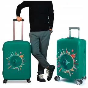 POKROWIEC NA WALIZKĘ BAGAŻ OCHRONNY PODRÓŻNY ZIELONY 70x50x30 ROZMIAR L