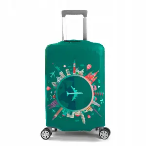 POKROWIEC NA WALIZKĘ BAGAŻ OCHRONNY PODRÓŻNY ZIELONY 70x50x30 ROZMIAR L