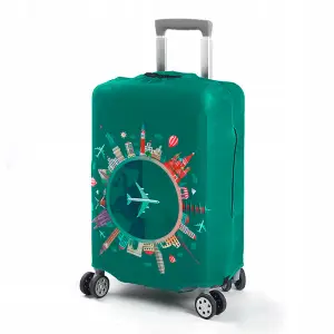 POKROWIEC NA WALIZKĘ BAGAŻ OCHRONNY PODRÓŻNY ZIELONY 70x50x30 ROZMIAR L