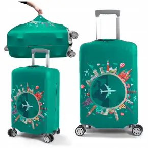 POKROWIEC NA WALIZKĘ BAGAŻ OCHRONNY PODRÓŻNY ZIELONY 78x55x35 ROZMIAR XL