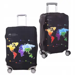 POKROWIEC NA WALIZKĘ BAGAŻ OCHRONNY PODRÓŻNY CZARNA MAPA 78x55x35 ROZ XL