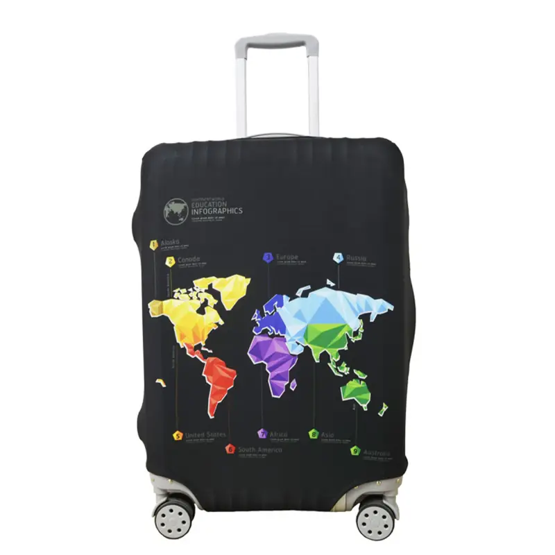 POKROWIEC NA WALIZKĘ BAGAŻ OCHRONNY PODRÓŻNY CZARNA MAPA 78x55x35 ROZ XL