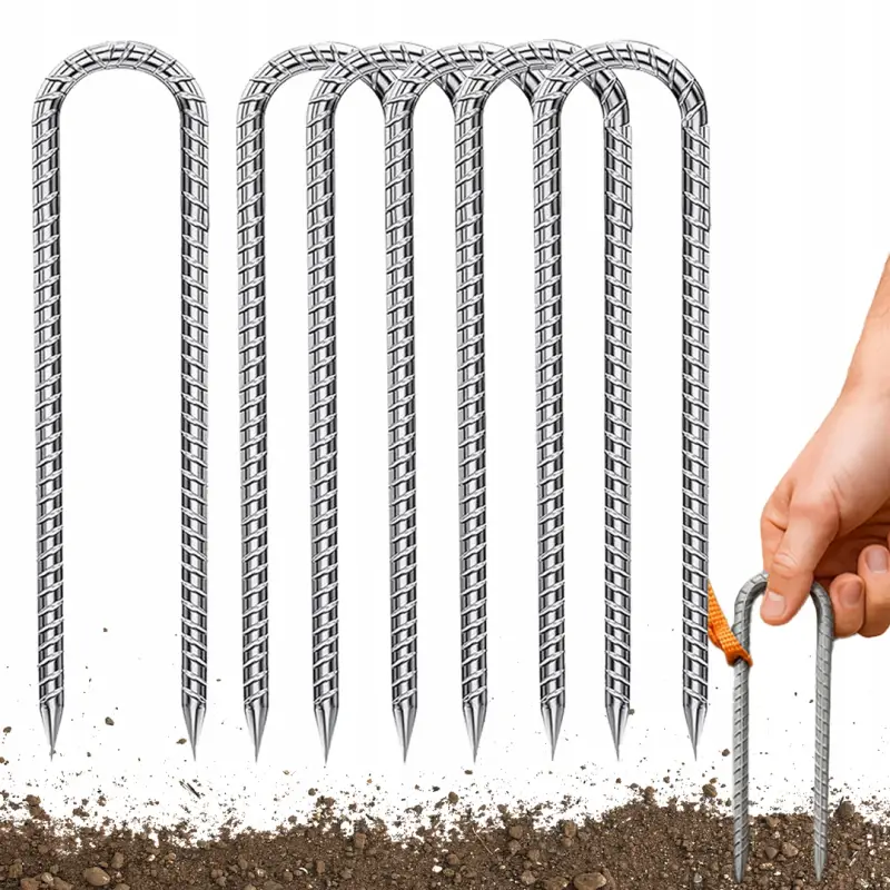 KOTWY MOCUJĄCE SZPILKI ŚLEDZIE DO NAMIOTU GRUNTOWE METALOWE 30 CM 6 SZT 6MM
