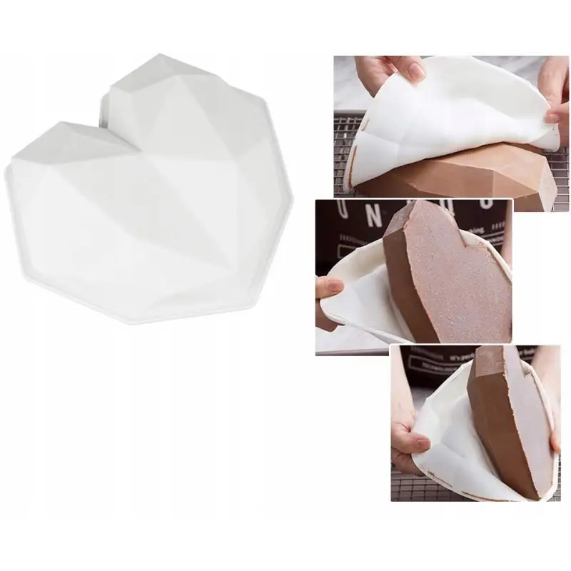 SILIKONOWA FOREMKA FORMA DO PIECZENIA CIAST CZEKOLADY ŚWIEC 3D SERCE DIY