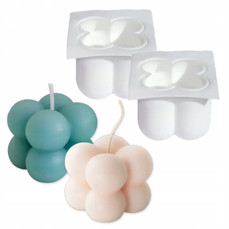 2x FOREMKA SILIKONOWA FORMA DO ŚWIEC BĄBELKOWYCH BUBBLE WOSKU ODLEWÓW DIY