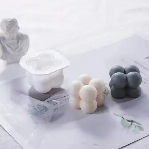 2x FOREMKA SILIKONOWA FORMA DO ŚWIEC BĄBELKOWYCH BUBBLE WOSKU ODLEWÓW DIY