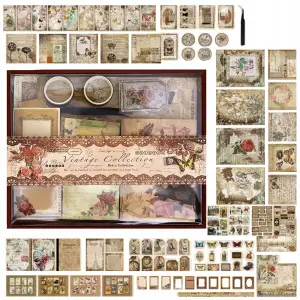 ZESTAW DO SCRAPBOOKINGU VINTAGE NAKLEJKI OBRAZKI + NOTES 96 STRON 294 EL XL