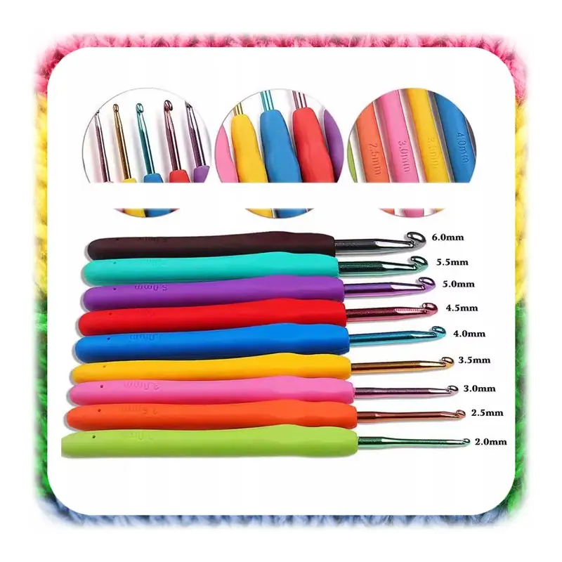 ZESTAW DO SZYDEŁKOWANIA WŁÓCZKA SZYDEŁKA 58 EL. ZNACZNIKI AKCESORIA Z ETUI