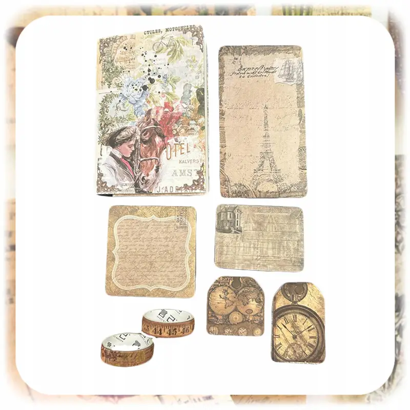 ZESTAW DO SCRAPBOOKINGU VINTAGE NAKLEJKI OBRAZKI + NOTES 96 STRON 294 EL XL