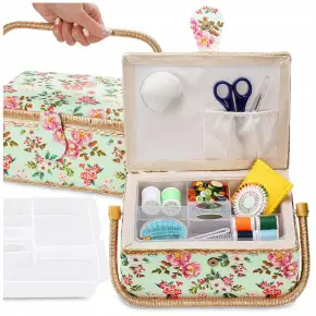 KUFEREK NA NICI Niciarka przybornik krawiecki pojemnik organizer akcesoria