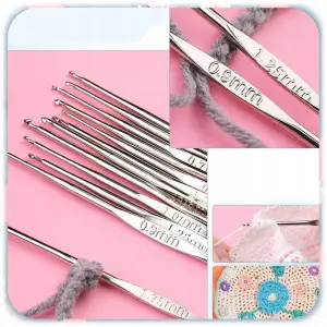 XXL ZESTAW DO SZYDEŁKOWANIA Włoczka Szydełka 0,6-6mm 60 EL AKCESORIA + ETUI
