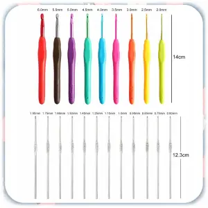 XXL ZESTAW DO SZYDEŁKOWANIA Włoczka Szydełka 0,6-6mm 60 EL AKCESORIA + ETUI
