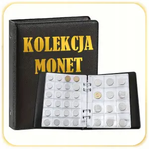KLASER NA 360 MONETY ALBUM KOLEKCJA MONET CZARNY 3x3 4x4 DUŻE MAŁE 20 STRON