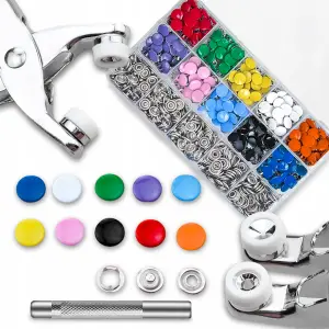 ZESTAW KALETNICZY 800 ELEMENTÓW NAPY NAPOWNICA ZATRZASKI OCZKA SZCZYPCE