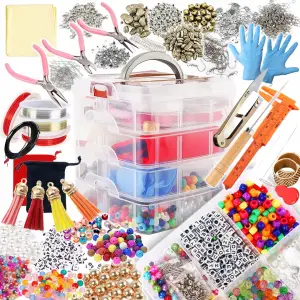 ZESTAW DO ROBIENIA BIŻUTERII XXL KORALIKI NARZĘDZIA KUFEREK 2062EL PREZENT