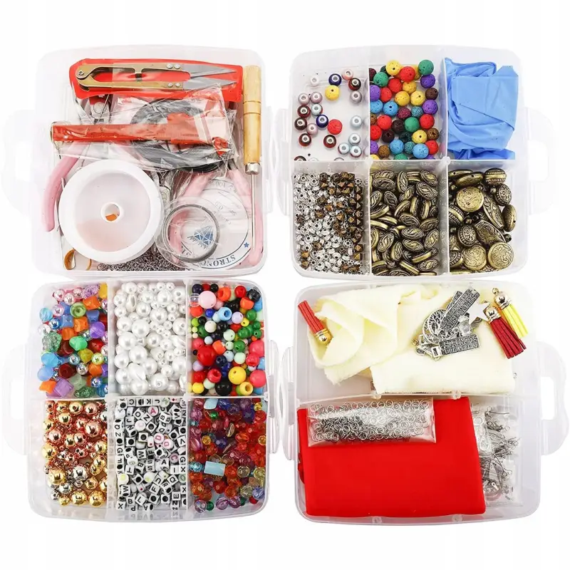 ZESTAW DO ROBIENIA BIŻUTERII XXL KORALIKI NARZĘDZIA KUFEREK 2062EL PREZENT