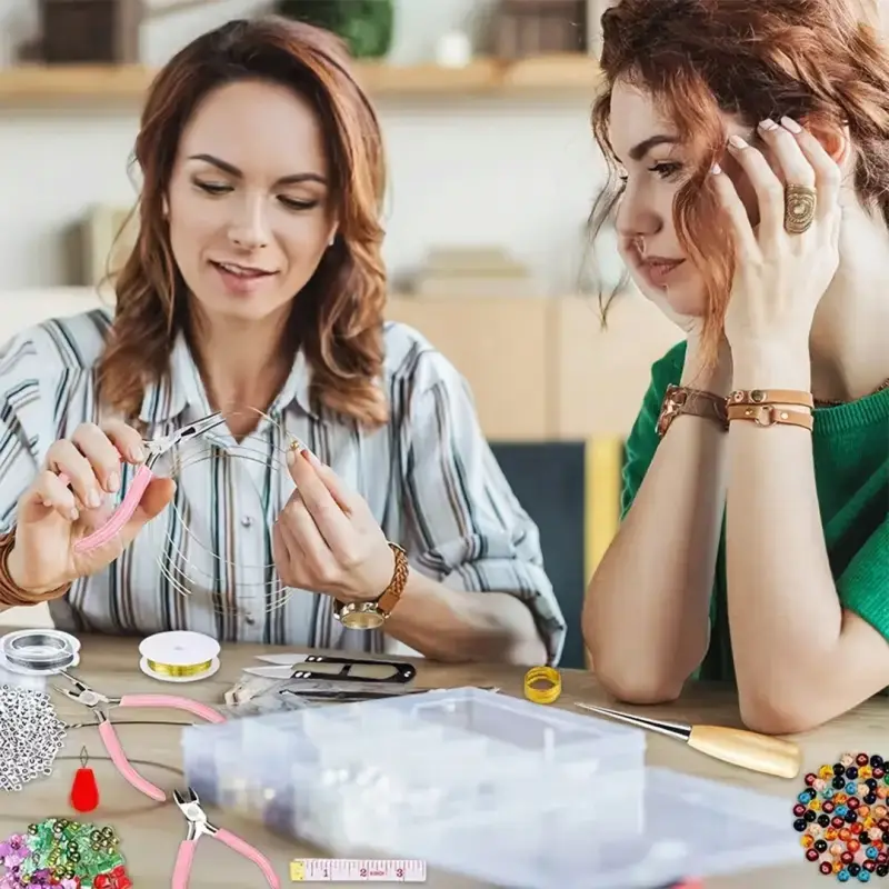 ZESTAW DO ROBIENIA BIŻUTERII XXL KORALIKI NARZĘDZIA KUFEREK 2062EL PREZENT