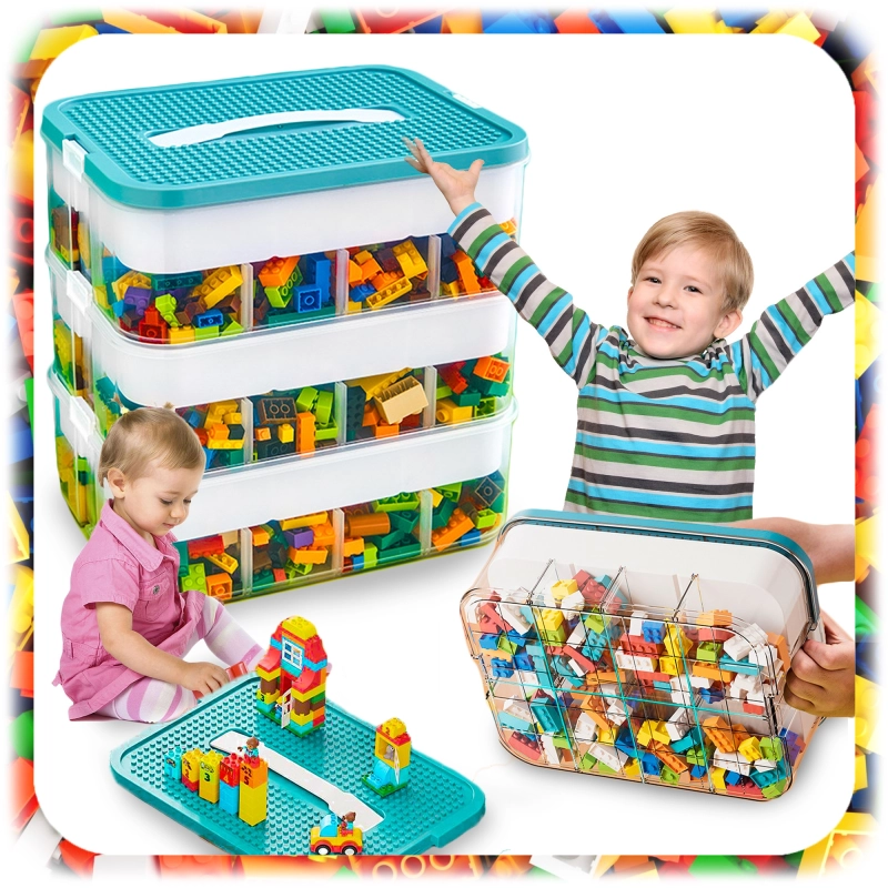 POJEMNIK na Klocki LEGO 3-PIĘTROWY WARSTWOWY ORGANIZER z Przegródkami 22 L
