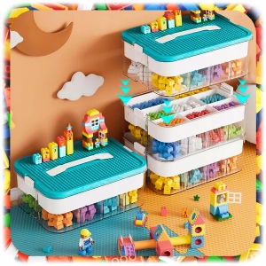 POJEMNIK na Klocki LEGO 3-PIĘTROWY WARSTWOWY ORGANIZER z Przegródkami 22 L