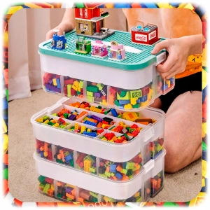 POJEMNIK na Klocki LEGO 3-PIĘTROWY WARSTWOWY ORGANIZER z Przegródkami 22 L