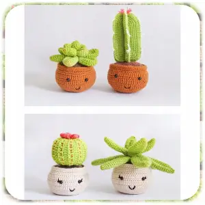 KOMPLETNY ZESTAW DIY DO SZYDEŁKOWANIA KAKTUSY WŁÓCZKA SZYDEŁKA AKSESORIA