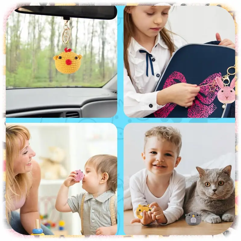 KOMPLETNY ZESTAW DIY DO SZYDEŁKOWANIA ZWIERZĄTKA WŁÓCZKA SZYDEŁKA AKSESORIA