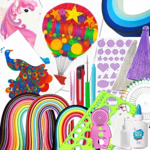 ZESTAW STARTOWY DO QUILLINGU PASKI IGŁA SZABLONY PODSTAWOWE NARZĘDZIA DIY