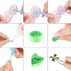 ZESTAW STARTOWY DO QUILLINGU PASKI IGŁA SZABLONY PODSTAWOWE NARZĘDZIA DIY