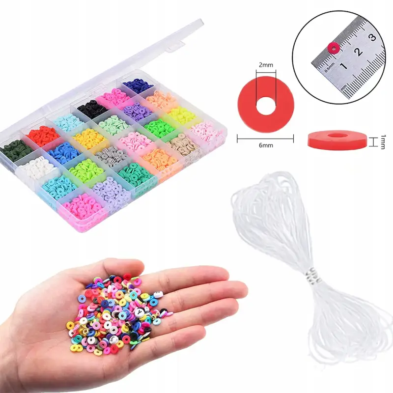 ZESTAW DO ROBIENIA BRANSOLETEK DLA DZIECI 12600 KORALIKI DIY XL +ZAWIESZKI