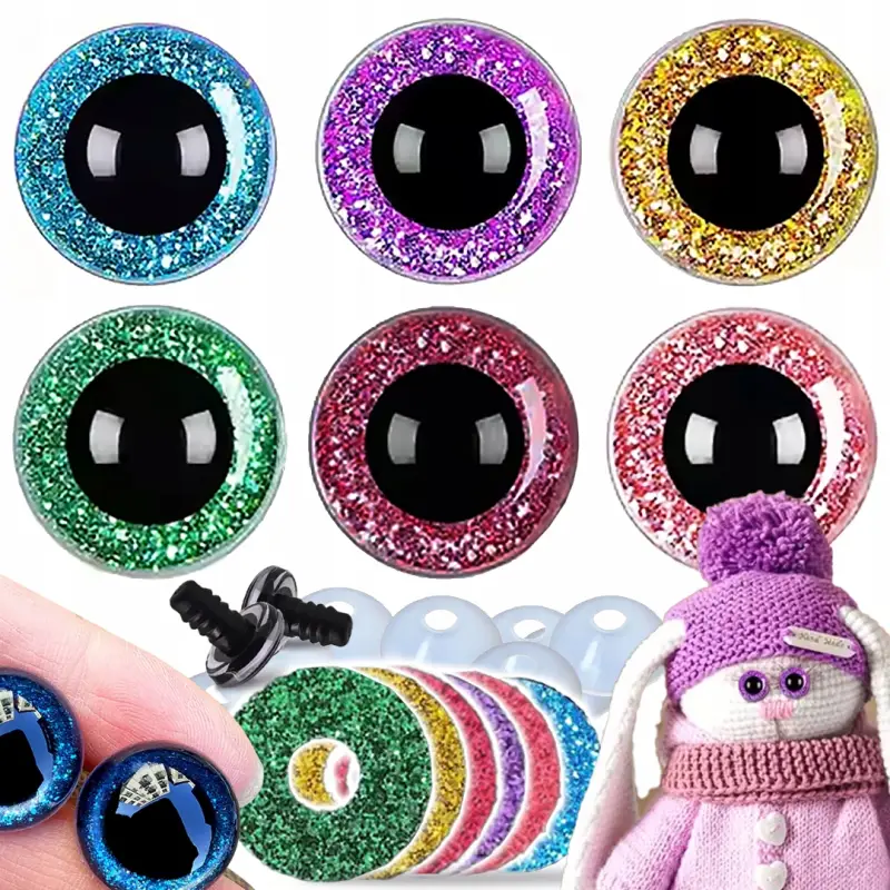 OCZKA DO MASKOTEK KOLOROWE OCZY ZABAWEK BEZPIECZNE ETUI ZESTAW 60 SZT