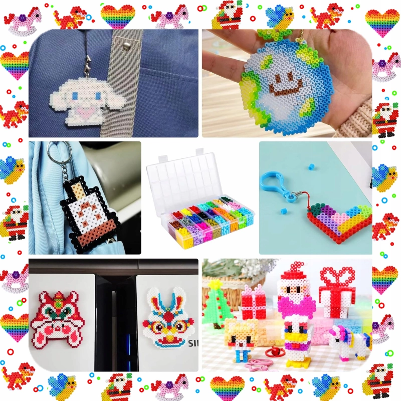 MEGA ZESTAW XXL 6300EL KORALIKI DO PRASOWANIA PRASOWANKA SZABLONY + ETUI