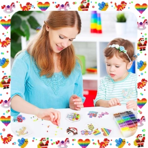 MEGA ZESTAW XXL 6300EL KORALIKI DO PRASOWANIA PRASOWANKA SZABLONY + ETUI