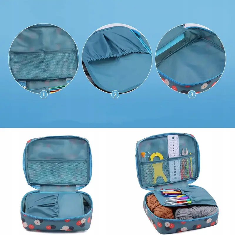 WŁÓCZKA SZYDEŁKA 0,6-6mm 58 EL AKCESORIA + ETUI ZESTAW DO SZYDEŁKOWANIA XXL