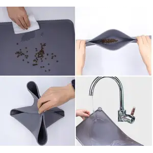 MATA PODKŁADKA POD MISKĘ SILIKONOWA DLA PSA KOTA ANTYPOŚLIZGOWA WODOODPORNA