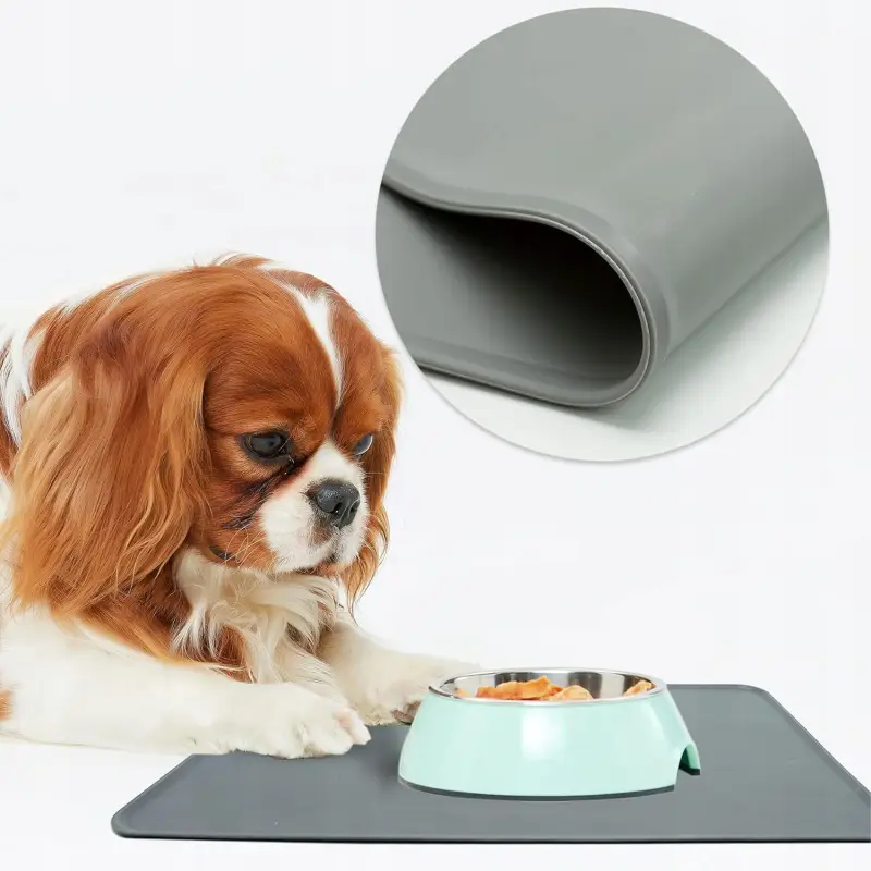 MATA PODKŁADKA POD MISKĘ SILIKONOWA DLA PSA KOTA ANTYPOŚLIZGOWA WODOODPORNA