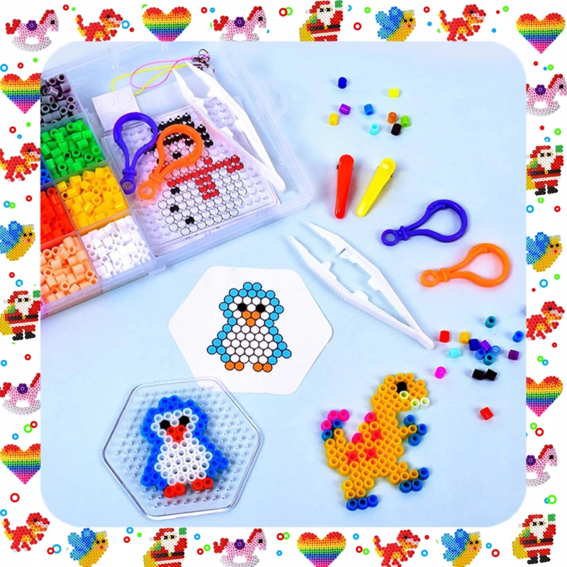 MEGA ZESTAW XXL 6300EL KORALIKI DO PRASOWANIA PRASOWANKA SZABLONY + ETUI