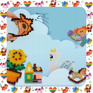 MEGA ZESTAW XXL 6300EL KORALIKI DO PRASOWANIA PRASOWANKA SZABLONY + ETUI