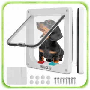 DRZWICZKI WAHADŁOWE DLA KOTA PSA DWUSTRONNE KLAPĄ 4SPOSOBY 4WAY XL SZABLON