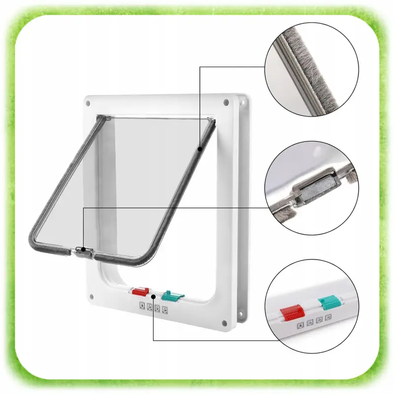 DRZWICZKI WAHADŁOWE DLA KOTA PSA DWUSTRONNE KLAPĄ 4SPOSOBY 4WAY XL SZABLON