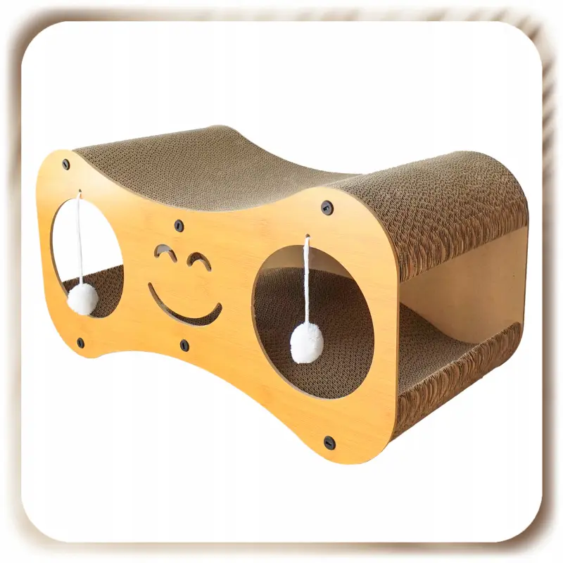 DRAPAK DLA KOTA KARTONOWY DOMEK BUDKA DRAPANIA TEKTUROWY LEGOWISKO Z PIŁKĄ