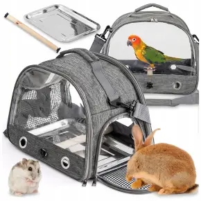 TRWAŁY TRANSPORTER TORBA DO TRANSPORTU DLA PAPUGI PTAKÓW GRYZONI 33x26x24cm