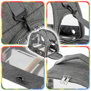 TRWAŁY TRANSPORTER TORBA DO TRANSPORTU DLA PAPUGI PTAKÓW GRYZONI 33x26x24cm