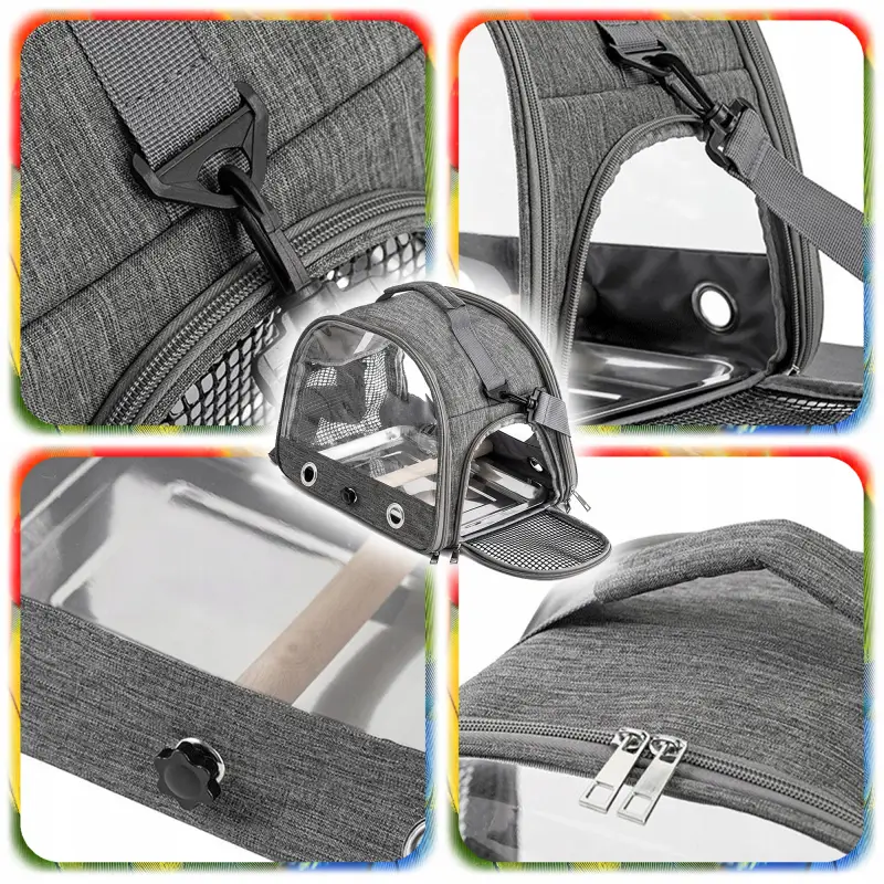 TRWAŁY TRANSPORTER TORBA DO TRANSPORTU DLA PAPUGI PTAKÓW GRYZONI 33x26x24cm