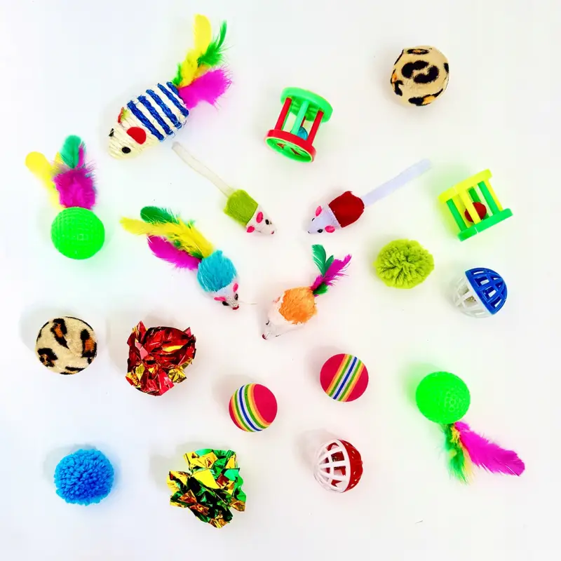 ZABAWKI DLA KOTA 21 EL ZESTAW ZABAWEK XXL TUNEL DOMEK 80CM PIŁKI WĘDKA MYSZ