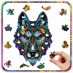 PUZZLE DREWNIANE A4 WILK 197EL UKŁADANKA A4 DLA DZIECI PREZENT DLA DZIECKA
