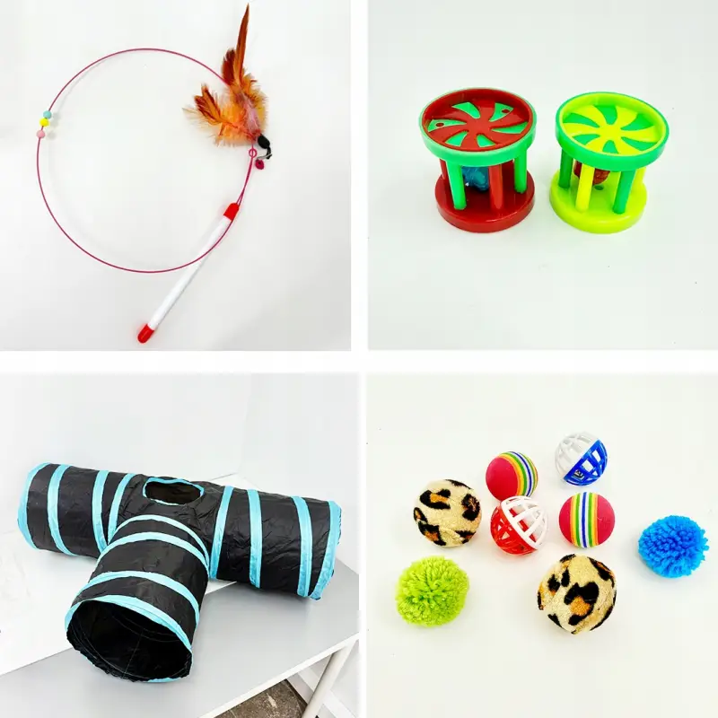 ZABAWKI DLA KOTA 21 EL ZESTAW ZABAWEK XXL TUNEL DOMEK 80CM PIŁKI WĘDKA MYSZ