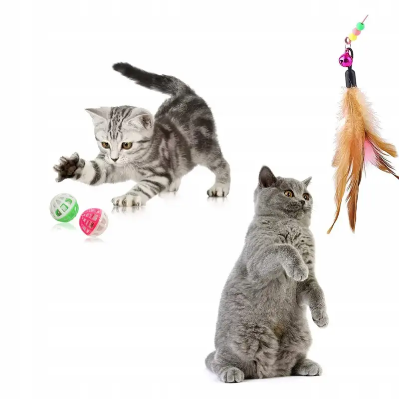 ZABAWKI DLA KOTA 21 EL ZESTAW ZABAWEK XXL TUNEL DOMEK 80CM PIŁKI WĘDKA MYSZ