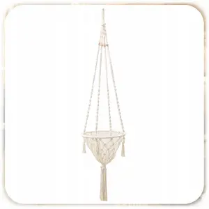 HAMAK LEGOWISKO DLA KOTA BOHO MAKRAMA WISZĄCY POD SUFIT 40x40CM + PODUSZKA